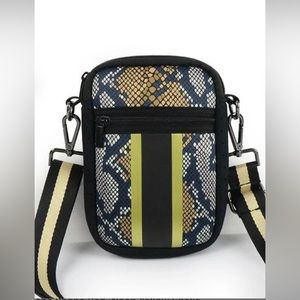 Neoprene Phone Bag: Neon Yellow Snake